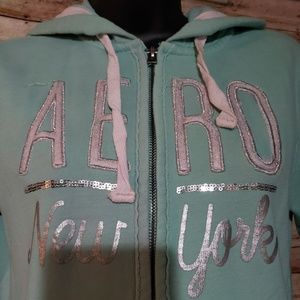 Aeropostale Mint Zip Up Hoodie